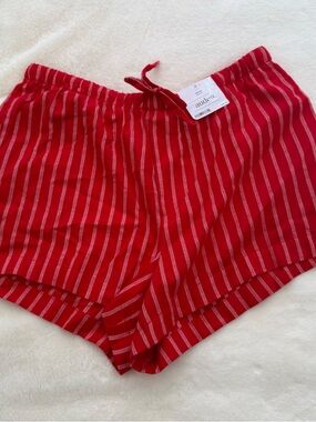 NWT Auden Women's Red Striped Sleep Shorts